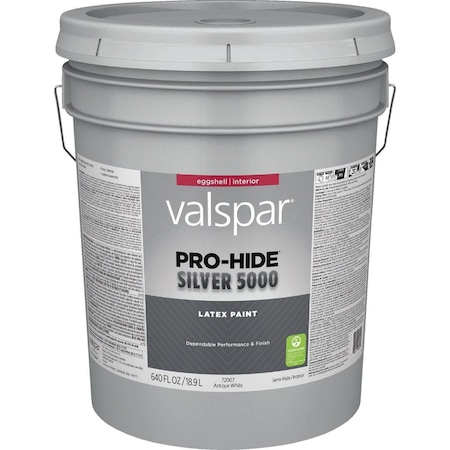 Valspar Pro-Hide Silver 5000 Latex Eggshell Interior Wall Paint, Antique White, 5 Gal. 028.0072007.008